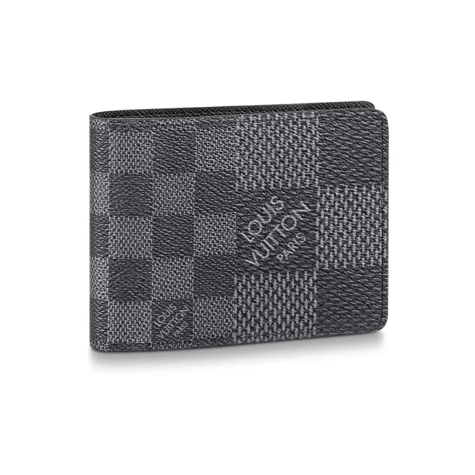 LOUIS VUITTON Multiple Canvas Coated Card Holder, Wallet Regular Men's Gray Ink-0