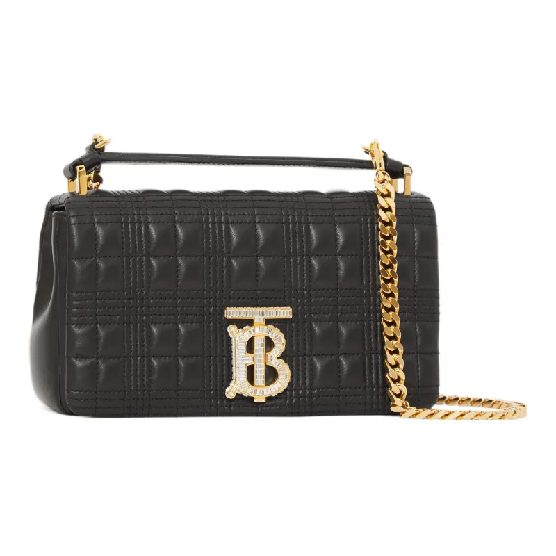 Burberry Lola Lola Bag Quilting Lambskin Handbags Shoulder Bag Crossbody Bag Women's Black-1