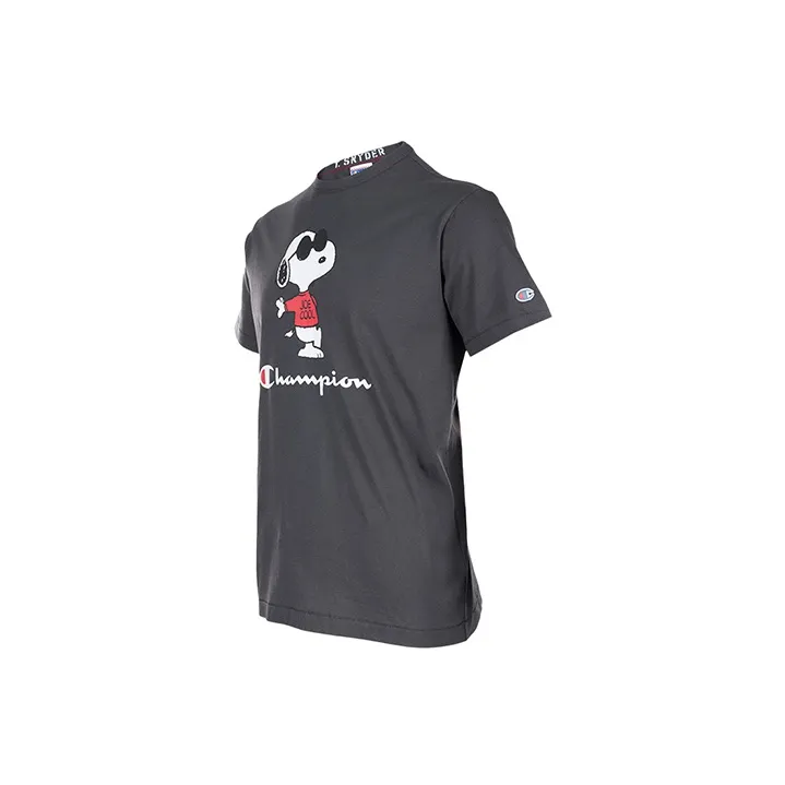 Champion x Peanuts SS22 T Shirt US Version Men's Dark Gray-2