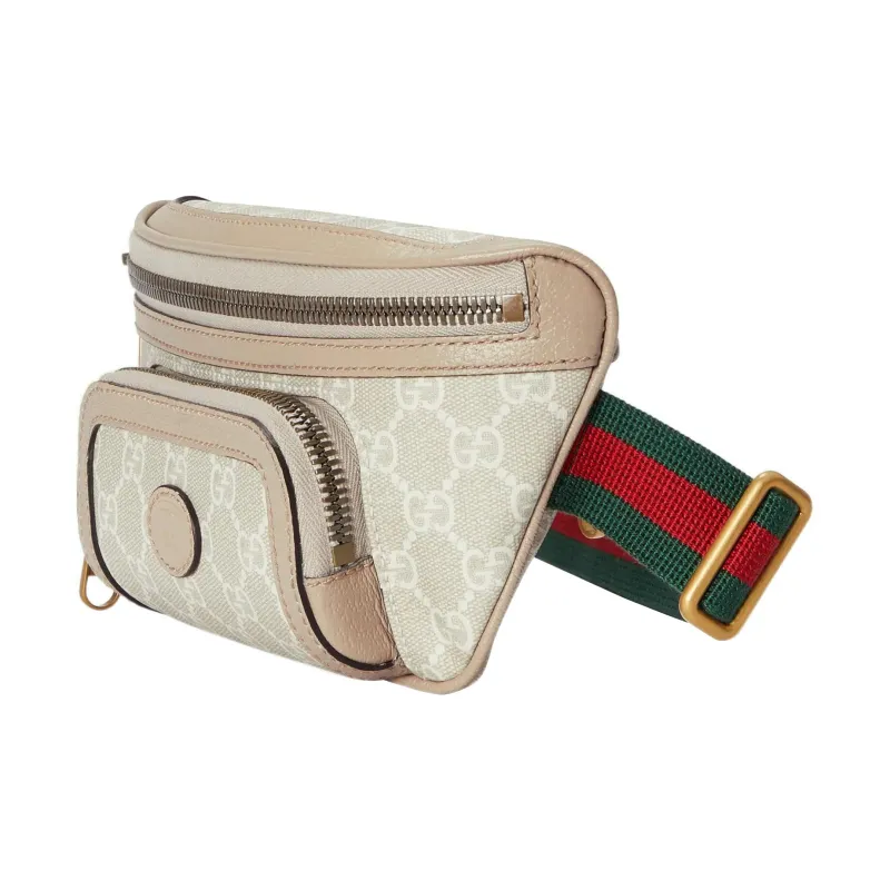 GUCCI Canvas Canvas Bag Fanny Pack Sling Bag Unisex Beige-2