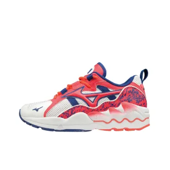 Mizuno Wave Rider 1 Cushioned Slip-Resistant Abrasion-Resistant Breathable Low-Top Casual Shoes Women's White Rose Pink