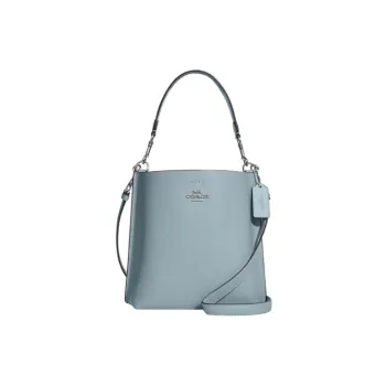 COACH Mollie Leather One Shoulder Handbag, Crossbody Bag Small Size Women's Light Blue
