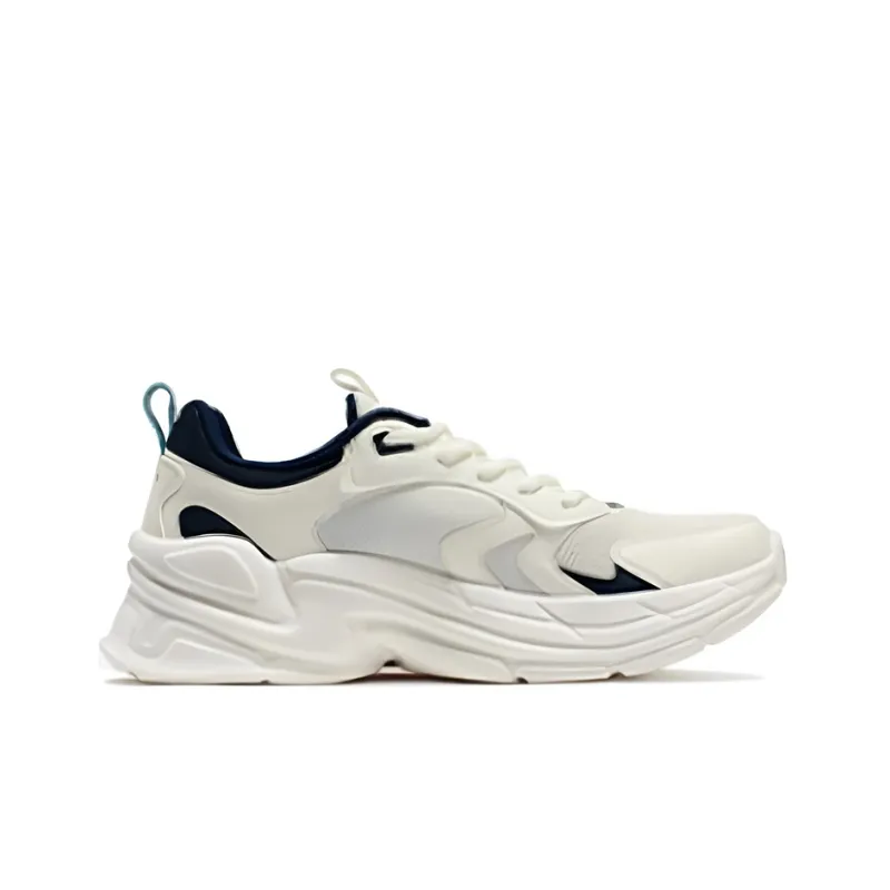 361° Overhill Breathable Lightweight Cushioning Low Top Running Shoes Men's White Blue Mesh-1