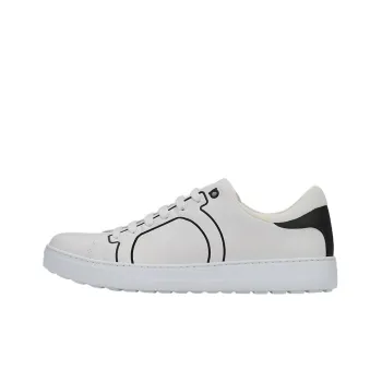 FERRAGAMO GANCINI Stylish Skateboarding Shoes Men's White Black