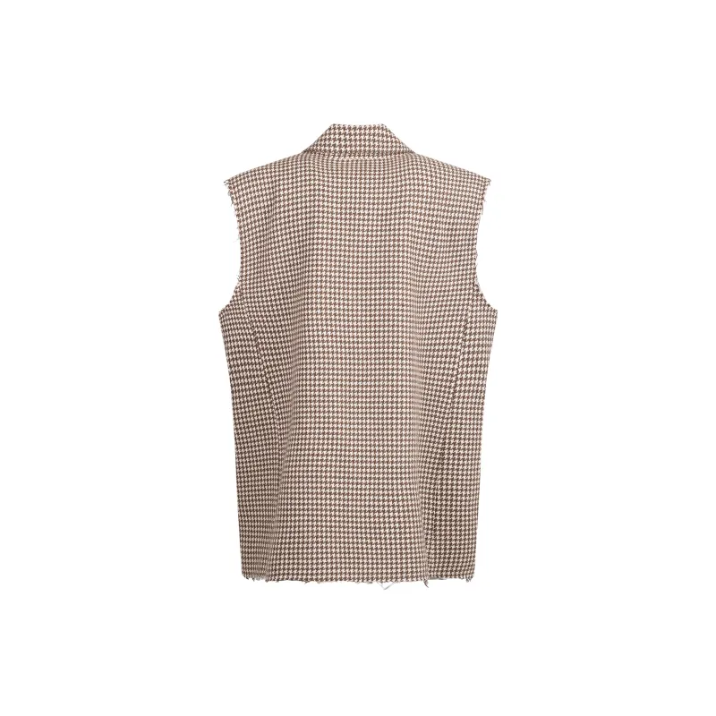Valeria Obbaco Loose Fit Vest Unisex Dark Brown-1