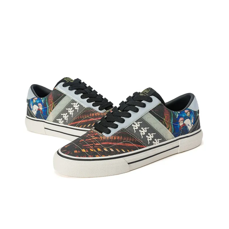 ZHOUSHUHUIZHAN x Kappa Low Top Skateboard Shoes Unisex Black Contour Gray-3