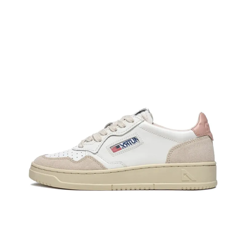 AUTRY Medalist Leather Low White Pink Women's-0