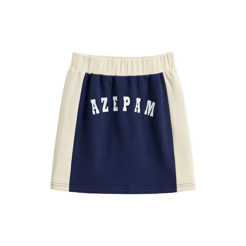 AZEPAM Cropped Skirt Blue White-1
