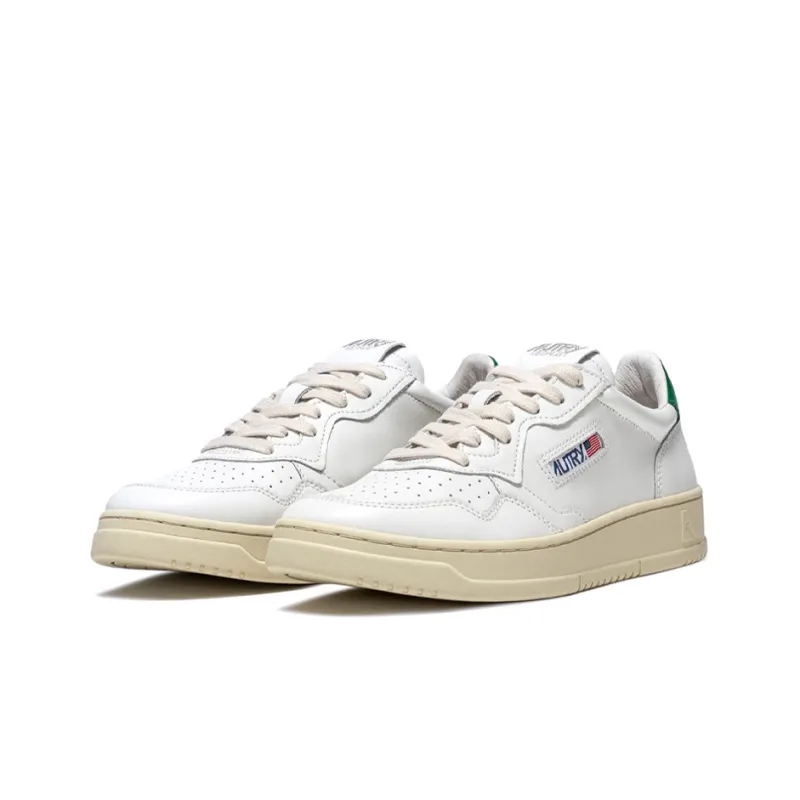 AUTRY Medalist Leather Low White Green Women's-1