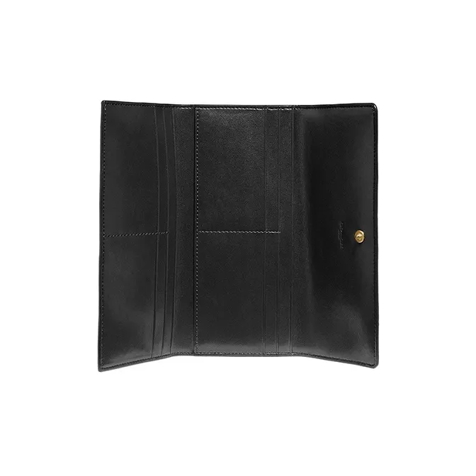COACH Trifold Wallet Soft Leather Clutches Wallets Small Size Women's Black-1