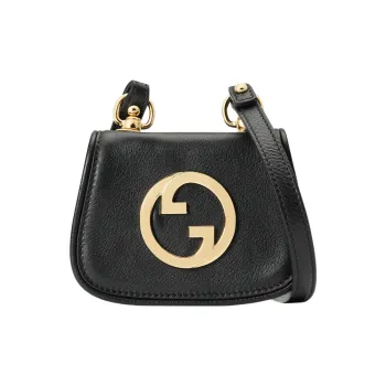 GUCCI Leather Saddle Bag Shoulder Bag Crossbody Bag Extra Mini Women's Black