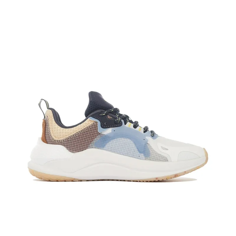 LiNing Spark 3 Cushioned Anti-Slip Wear-Resistant Breathable Lightweight Low-Top Sports Casual Shoes White Khaki-1