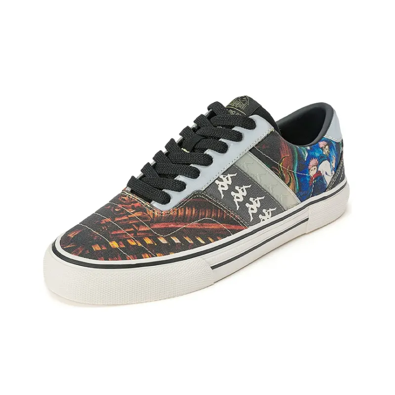 ZHOUSHUHUIZHAN x Kappa Low Top Skateboard Shoes Unisex Black Contour Gray-1