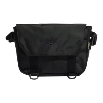 Adidas Originals Textile Nylon Messenger Bag Shoulder Bag Crossbody Bag Small Size Unisex Pure Black
