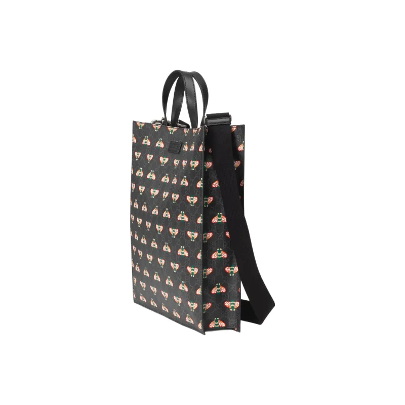 GUCCI Leather Tote Bag Shopping Bag Handbag Men's Black-1