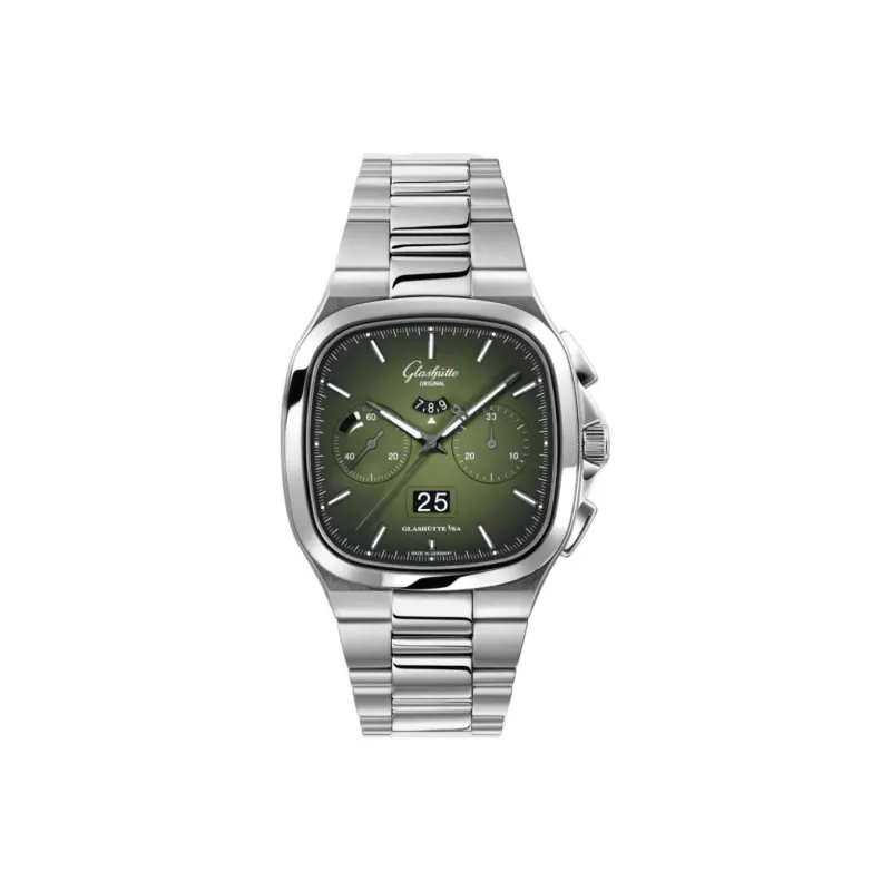 GLASHUTTE ORIGINAL VINTAGE Automatic Mechanical Movement Men's Watches Watch 40mm Green Dial 1-37-02-09-02-70-0