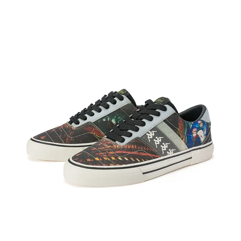 ZHOUSHUHUIZHAN x Kappa Low Top Skateboard Shoes Unisex Black Contour Gray-2