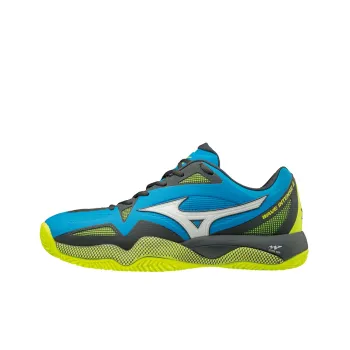 Mizuno Wave Intense Tour 4 Cc Durable Breathable Low-Top Tennis Shoes Blue White Green