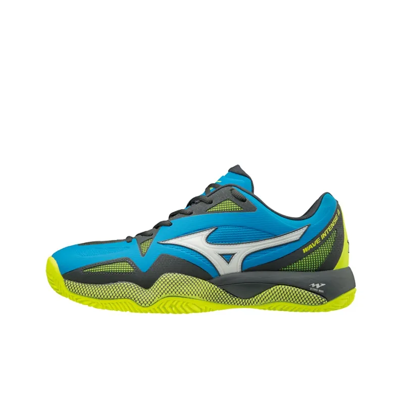 Mizuno Wave Intense Tour 4 Cc Durable Breathable Low-Top Tennis Shoes Blue White Green-0
