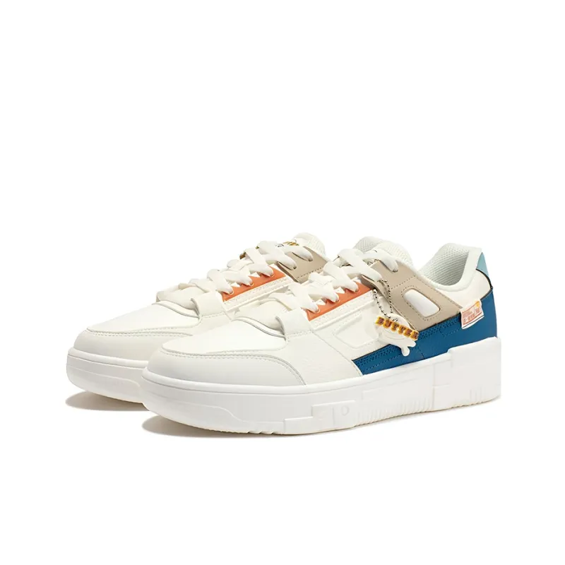 361° Lightweight Low Top Skateboard Shoes Men's White Cyan-2