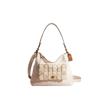 COACH Shay Coated Canvas With Calfskin Handbag, Shoulder Bag, Crossbody Bag Women's White