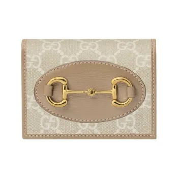 GUCCI Canvas Coin Purse Women's Beige & White
