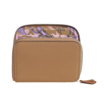 HERMES Silk'In Epsom And Barenia Cow Leather Coin Purse Women's 0M CHAI Milk Tea Beige