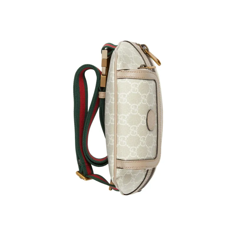 GUCCI Canvas Canvas Bag Fanny Pack Sling Bag Unisex Beige-6