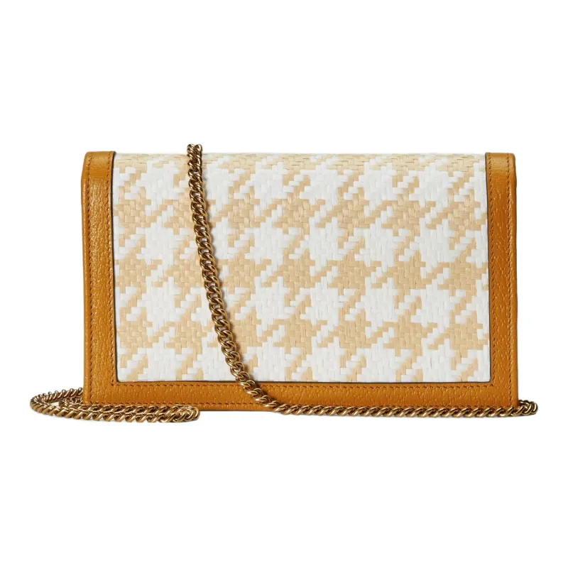 GUCCI Diana Leather Trim Shoulder Bag Crossbody Bag Women's Beige/Orange-2