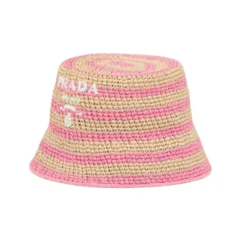 PRADA Bucket Hats Women's Tan/Petal Pink