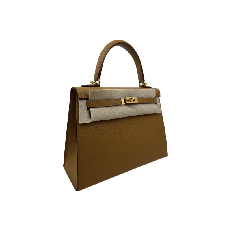 HERMES Kelly Cow Leather Kelly Bag Handbags Women's Sesame-Colored-2