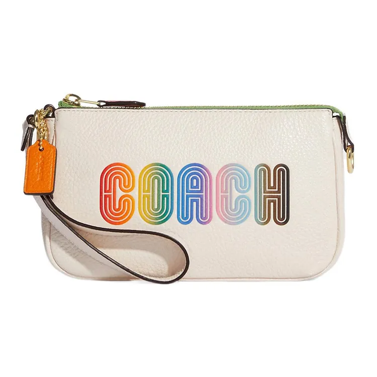 COACH Nolita Leather Pochette, Shoulder Bag, Handbag, Clutch Small Size Women's White-0