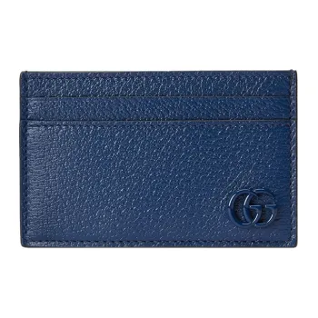 GUCCI Leather Wallet Card Sleeve Card Holder Men's Royal Blue