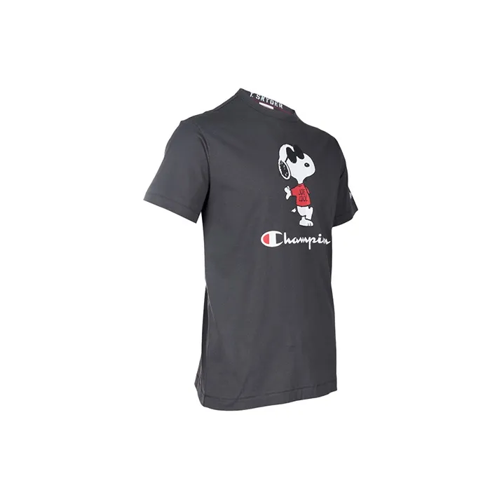 Champion x Peanuts SS22 T Shirt US Version Men's Dark Gray-3