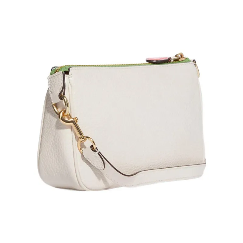 COACH Nolita Leather Pochette, Shoulder Bag, Handbag, Clutch Small Size Women's White-1