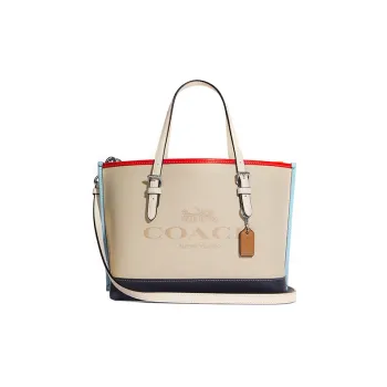 COACH Mollie Leather Tote Bag Shopping Bag Shoulder Bag Crossbody Bag Handbag Medium Size Women's White