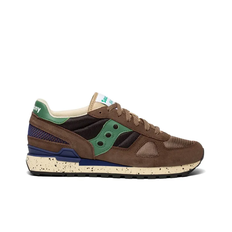 Saucony Shadow Original Low-Top Running Shoes Men's Brown Green-1