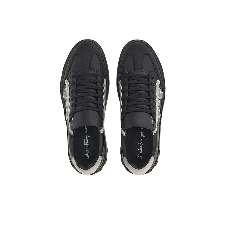 FERRAGAMO GANCINI Low Top Stylish Skateboarding Shoes Men's Black Gray-2
