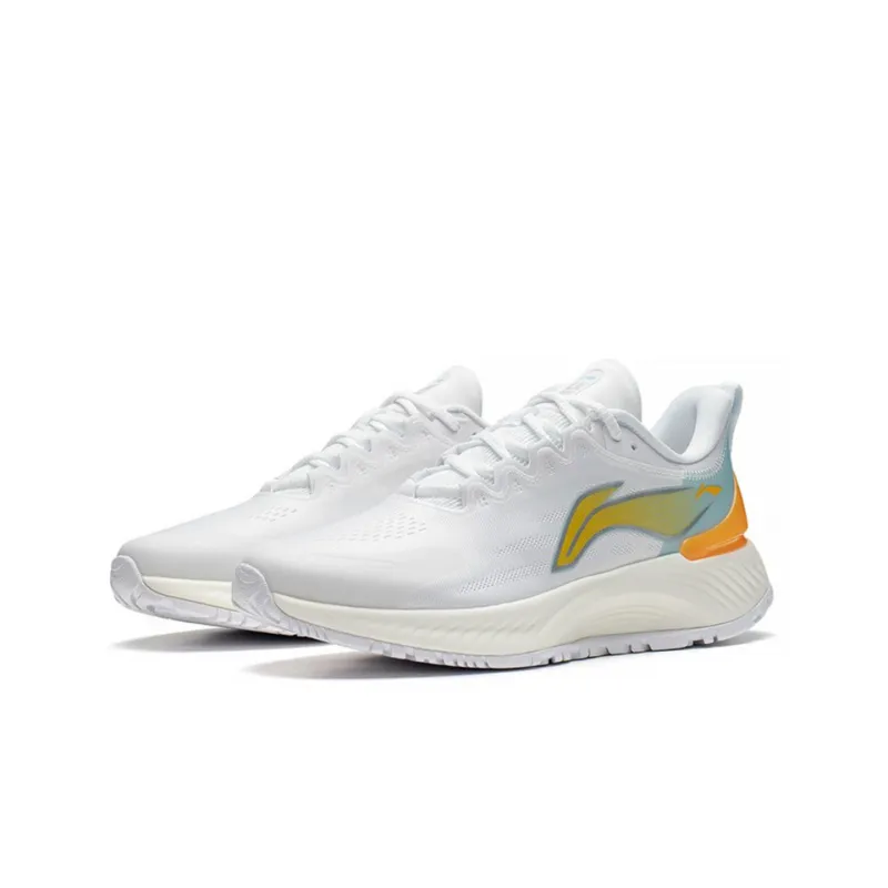 LiNing YueYing Element Breathable Lightweight Low Top Running Shoes Men's White Blue Yellow-2