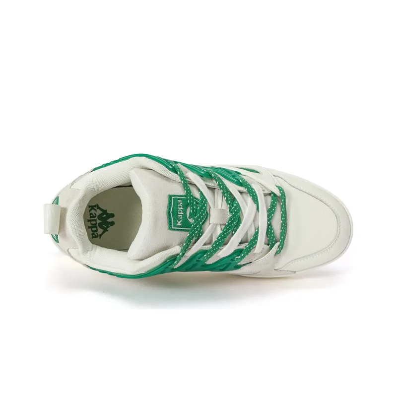 Kappa Anti-Slip Wear-Resistant Low-Top Skateboard Shoes Unisex White Pale Green-6