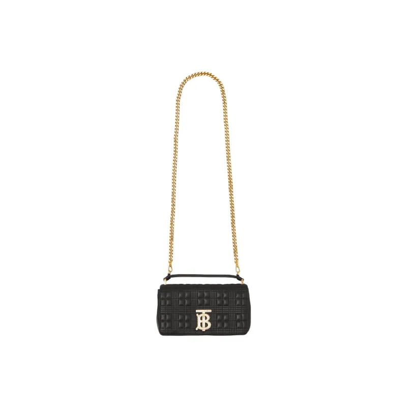 Burberry Lola Lola Bag Quilting Lambskin Handbags Shoulder Bag Crossbody Bag Women's Black-4