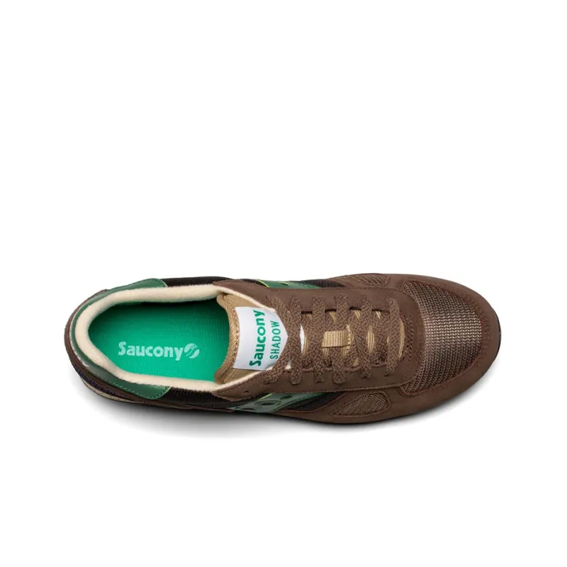 Saucony Shadow Original Low-Top Running Shoes Men's Brown Green-3