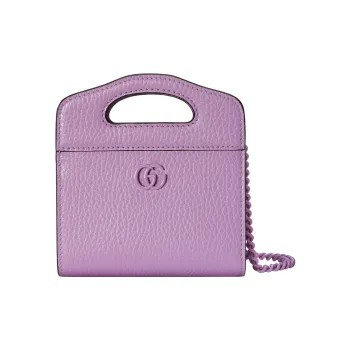 GUCCI Leather Handbag, Shoulder Bag, Crossbody Bag Women's Light Purple