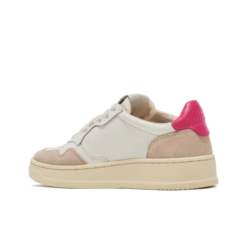 AUTRY Skateboard Shoes Women's Low Top White/Brown/Pink-2