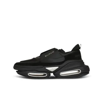 BALMAIN B Bold Low Top Black Suede