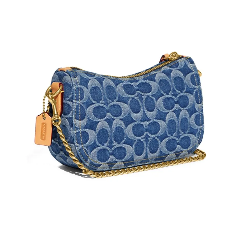COACH Swinger Fabric Pochette, Shoulder Bag Women's Denim-1