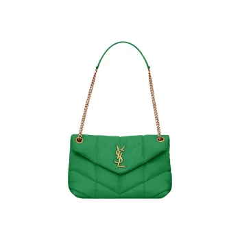 SAINT LAURENT LOULOUPUFFER Lambskin Cloud Bag Pillow Bag Shoulder Bag Crossbody Bag Women's Emerald Green