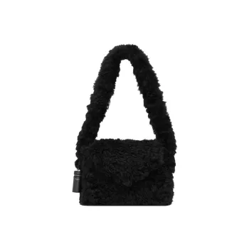 SAINT LAURENT Shearling Crossbody Bag, Shoulder Bag Men's Black