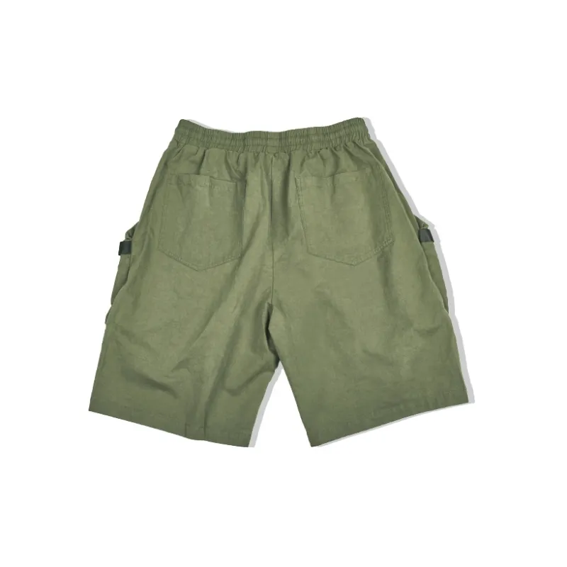 Ricky Tenko Loose Fit Shorts Unisex Army Green-1