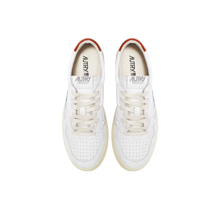 AUTRY Medalist Leather Low White Rust-2